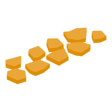 Set of golden nuggets is forming a path leading to wealth and prosperityのイラスト素材