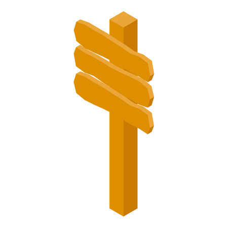 Blank wooden signpost showing multiple directions on white backgroundのイラスト素材