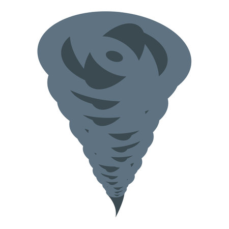 Big grey tornado rotating fast, hurricane climate change conceptのイラスト素材