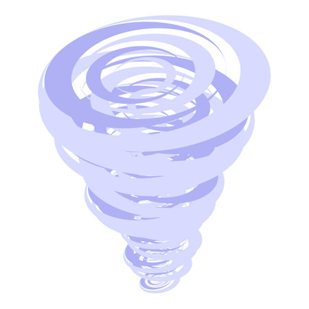 Abstract shape made of purple lines, forming a funnel swirling downwardsのイラスト素材