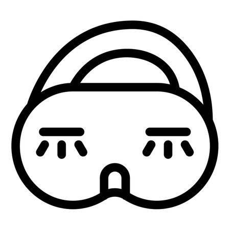 Simple line drawing of a sleep mask, symbolizing rest and relaxationのイラスト素材