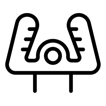 Black outline icon of a car dashboard warning light showing low tire pressureのイラスト素材