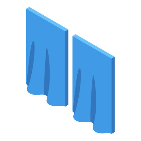 Blue soundproof wall panel absorbing sound waves, creating a quieter environmentのイラスト素材