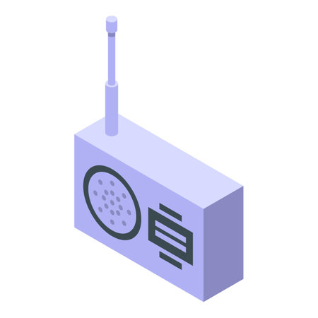 Radio receiver transmitting breaking news and music playing songsのイラスト素材