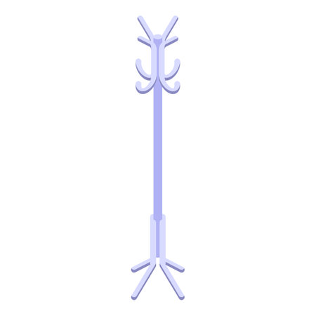 Metal coat stand with multiple hooks for hanging coats, jackets and hatsのイラスト素材