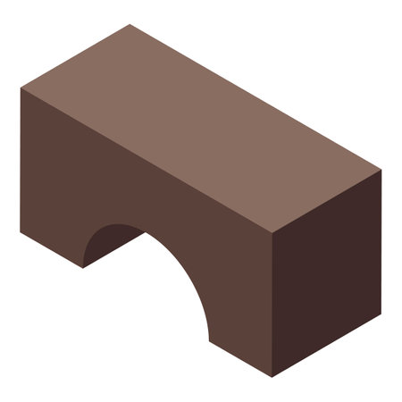 Brown arch bridge element for creating isometric landscape design of park, city or suburbsのイラスト素材