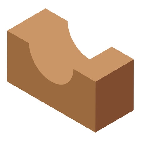 Brown wooden skate park ramp obstacle for practicing jump and grind tricksのイラスト素材