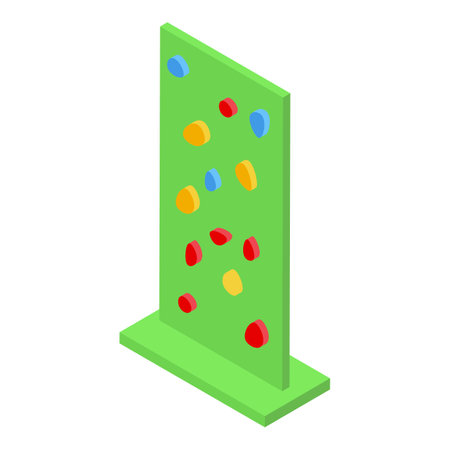 Colorful climbing wall grips providing a fun and challenging workout experienceのイラスト素材