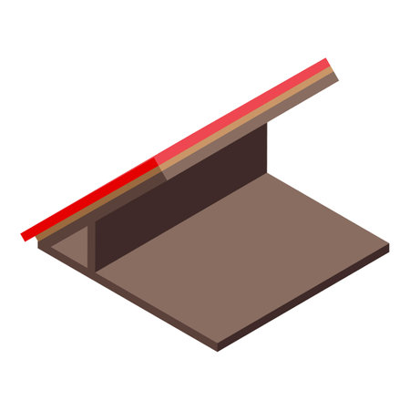 Illustration of a basic empty barn building with a red roof from an isometric point of viewのイラスト素材