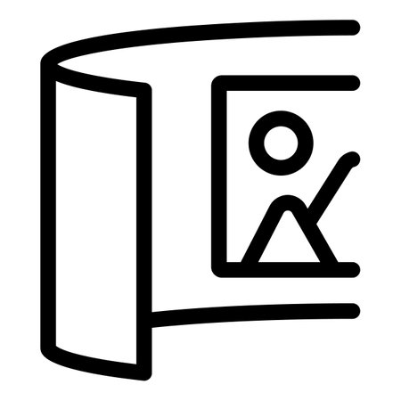Line icon of a virtual reality headset showing an immersive user experienceのイラスト素材