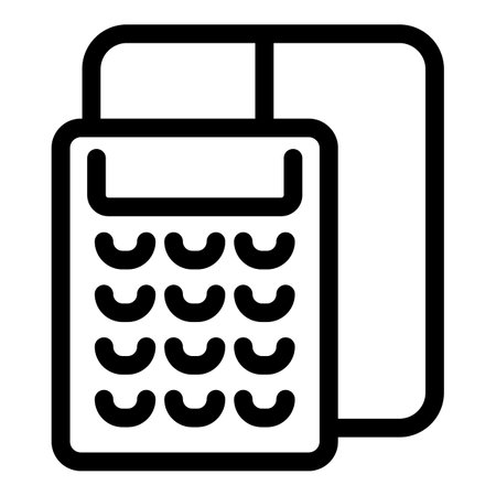 Outline icon of a pos terminal accepting a credit card, symbolizing electronic paymentのイラスト素材
