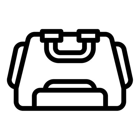 Simple bold line icon representing a travel bag, bringing the concept of vacations and luggageのイラスト素材