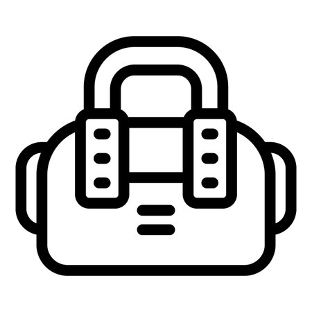 Simple thick line icon of a big travel bag closed with zippersのイラスト素材