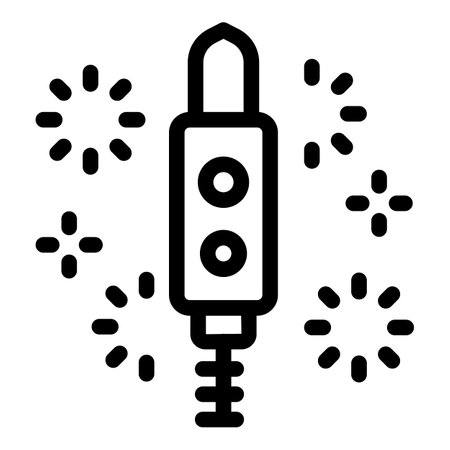 Simple firework rocket launching up with sparkling stars surrounding itのイラスト素材