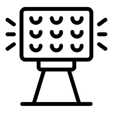 Line icon of a led lamp emitting a powerful light beamのイラスト素材