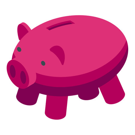 Pink piggy bank representing saving money and home bankingのイラスト素材