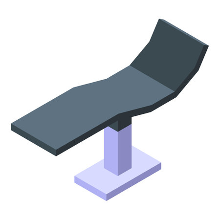 Medical examination table standing on single leg, typically found in hospitals and clinics for patient examination and treatmentのイラスト素材