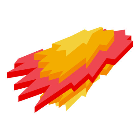 Abstract 3d spiky shape floating and moving forward, with a gradient of warm colorsのイラスト素材