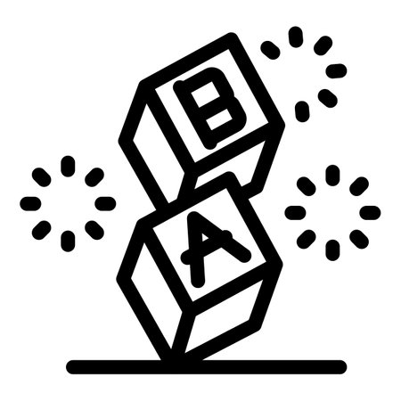 Line drawing of toy blocks falling down making a cool soundのイラスト素材