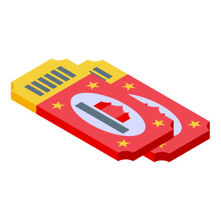 Two circus tickets are laying on a surface, suggesting an upcoming event full of thrills and entertainmentのイラスト素材