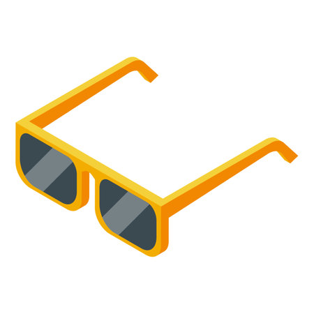Yellow sunglasses with black lenses in modern isometric styleのイラスト素材