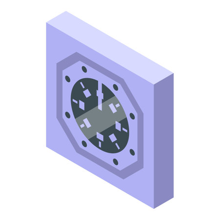 Wall clock is showing five oclock modern design isometric icon vector illustrationのイラスト素材