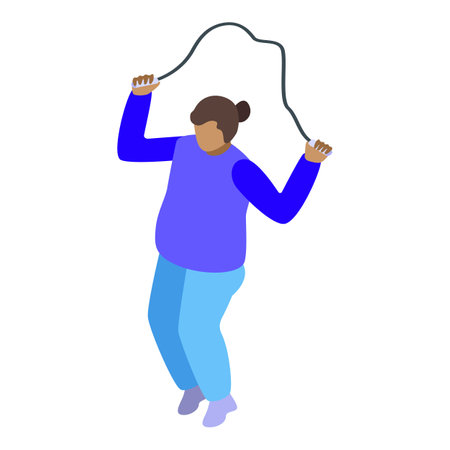 Woman is jumping rope as part of her fitness training workoutのイラスト素材