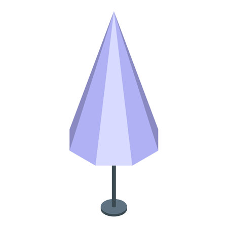 This vector illustration features a large, conical beach umbrella with a sturdy pole and base, providing ample shade from the sunのイラスト素材