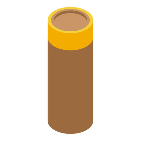 Cylindrical cardboard package with a yellow cap for bulk productsのイラスト素材