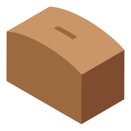 Simple donation box with a slot on top, encouraging generosity and support for a worthy causeのイラスト素材