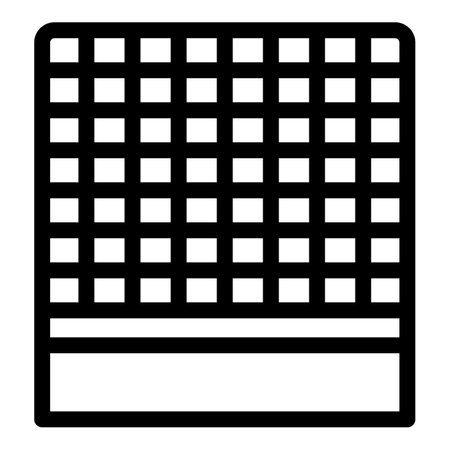 Simple black and white vector icon representing a waffle maker heating up, perfect for breakfast and cooking visualsのイラスト素材