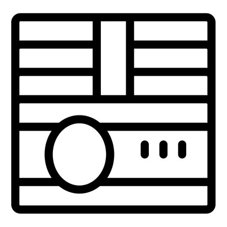 Simple washing machine front panel with buttons and display icon showing a laundry applianceのイラスト素材