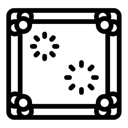 Square frame with rounded corners and floral decorations at each corner, displaying two rotating circles indicating an ongoing loading processのイラスト素材