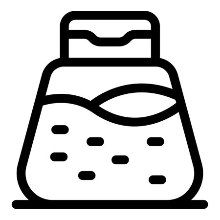 Simple line icon of a water filter jar with an open lid, showing the water being purifiedのイラスト素材