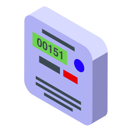 Electric meter is showing energy consumption data on displayのイラスト素材