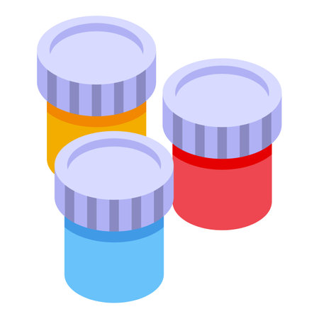 Colorful paint pots representing creativity and art suppliesのイラスト素材