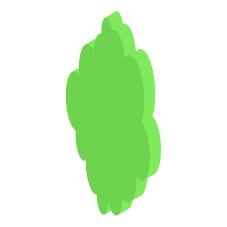 Simple green bush with an isometric perspective, ideal for representing nature in a stylized wayのイラスト素材