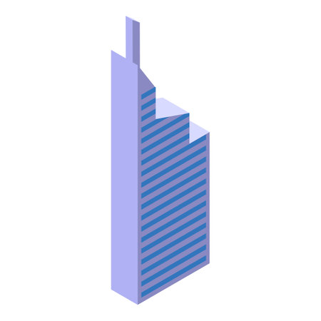 Tall and modern skyscraper building with a unique designのイラスト素材