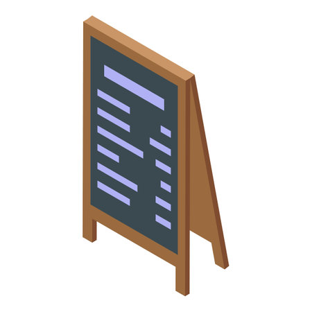 Wooden menu board displaying a list of dishes and pricesのイラスト素材