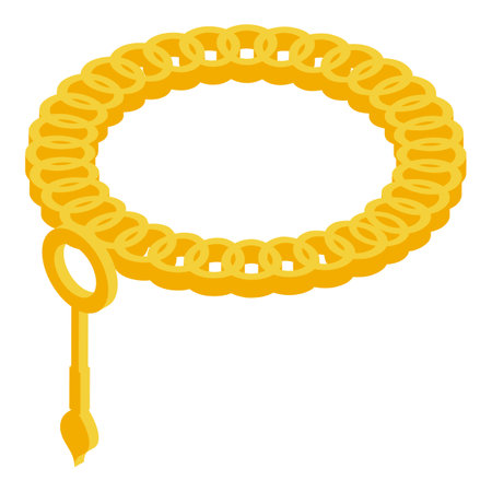 This isometric gold chain necklace is a symbol of luxury and styleのイラスト素材