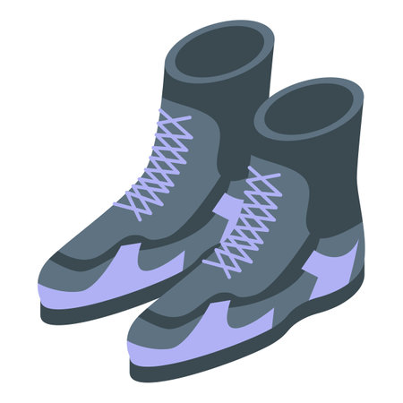Pair of winter sport boots, designed for warmth and comfort in extreme cold weatherのイラスト素材