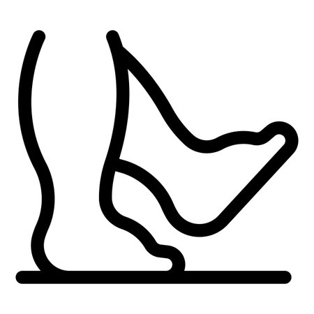 Simple black line vector icon representing a person walking barefootのイラスト素材