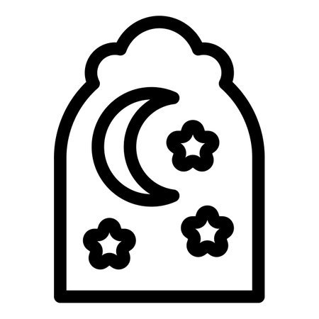 Simple vector icon of a crescent moon and stars in the night skyのイラスト素材