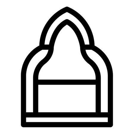 Simple black and white vector icon of a classic window design, perfect for architectural or interior design projectsのイラスト素材