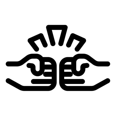 Two people are bumping their fists together, creating a spark of energyのイラスト素材