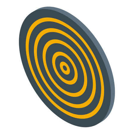 Shooting range target with yellow circles is isolated on white backgroundのイラスト素材