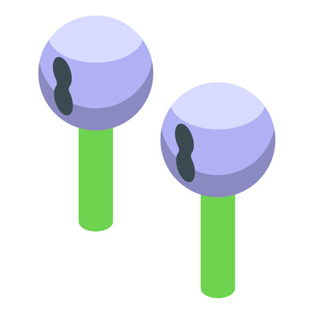 Wireless earbuds are connecting to the smartphone and playing musicのイラスト素材