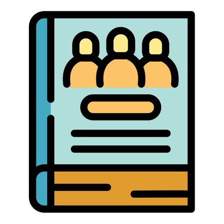 Illustration of a book cover featuring a team of business people collaborating on a projectのイラスト素材