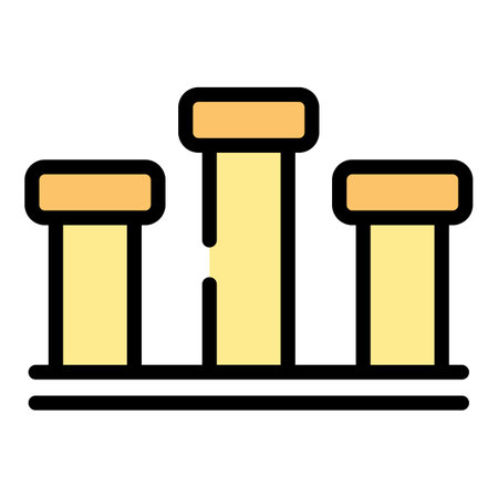 This colorful icon represents a winners podium, symbolizing achievement, victory, and recognitionのイラスト素材