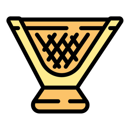 Basketball hoop icon in line color design representing the goal of the game and the excitement of scoring pointsのイラスト素材